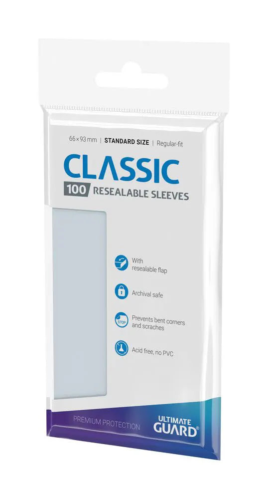 Side view of Ultimate Guard Classic Standard Size Resealable Sleeves pack