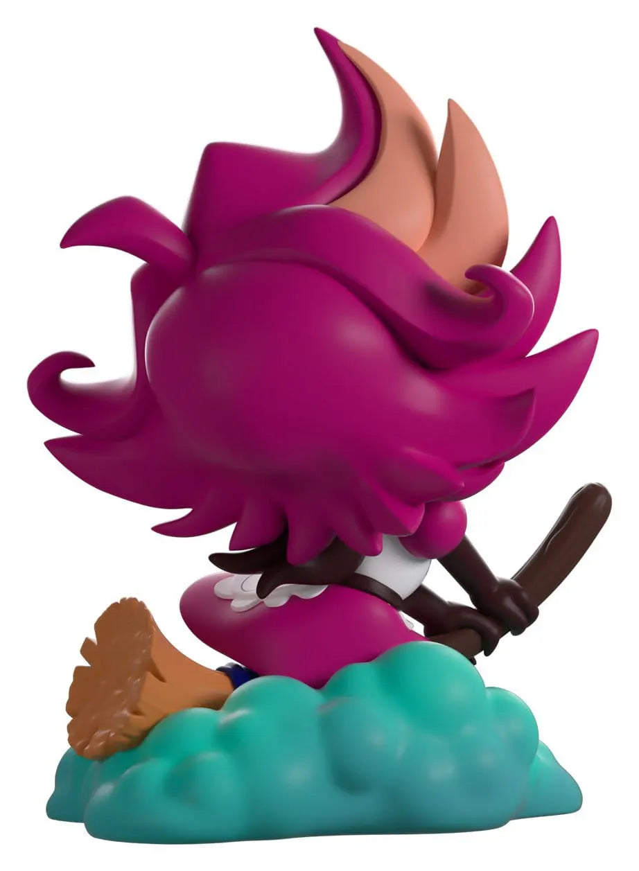 Rear view of Clean It Up Niffty Youtooz vinyl figure showing detailed hairstyle and broom