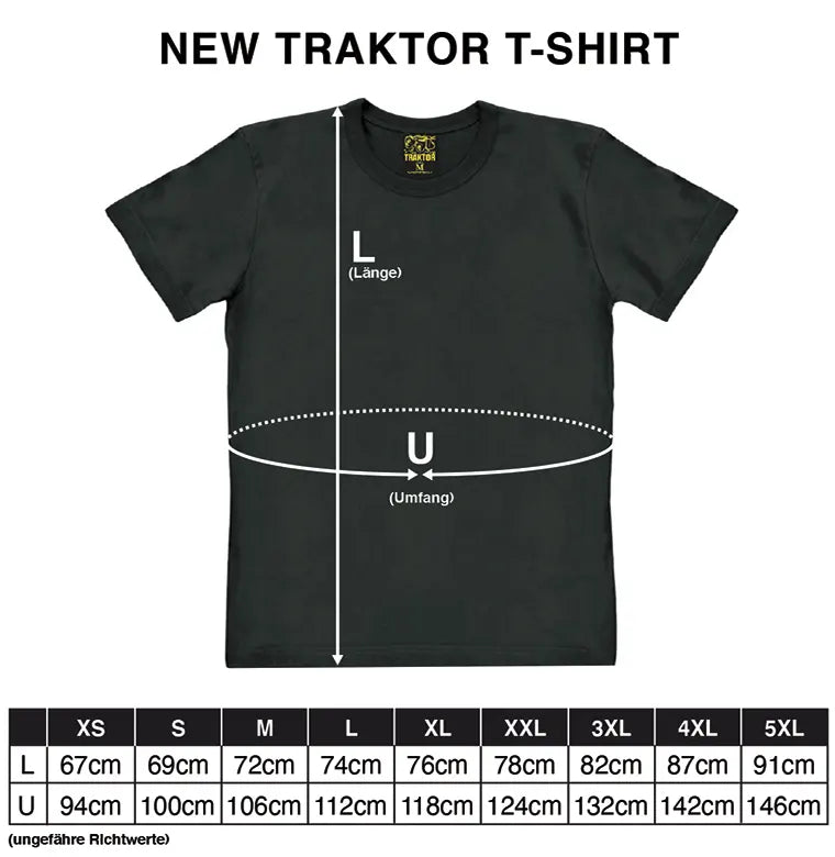 Commodore 64 Gaming Computer T-Shirt size chart with length and circumference measurements.