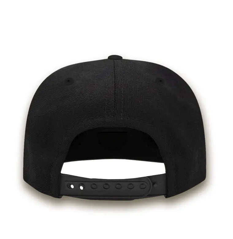 Commodore 64 snapback cap rear view with adjustable snapback closure.