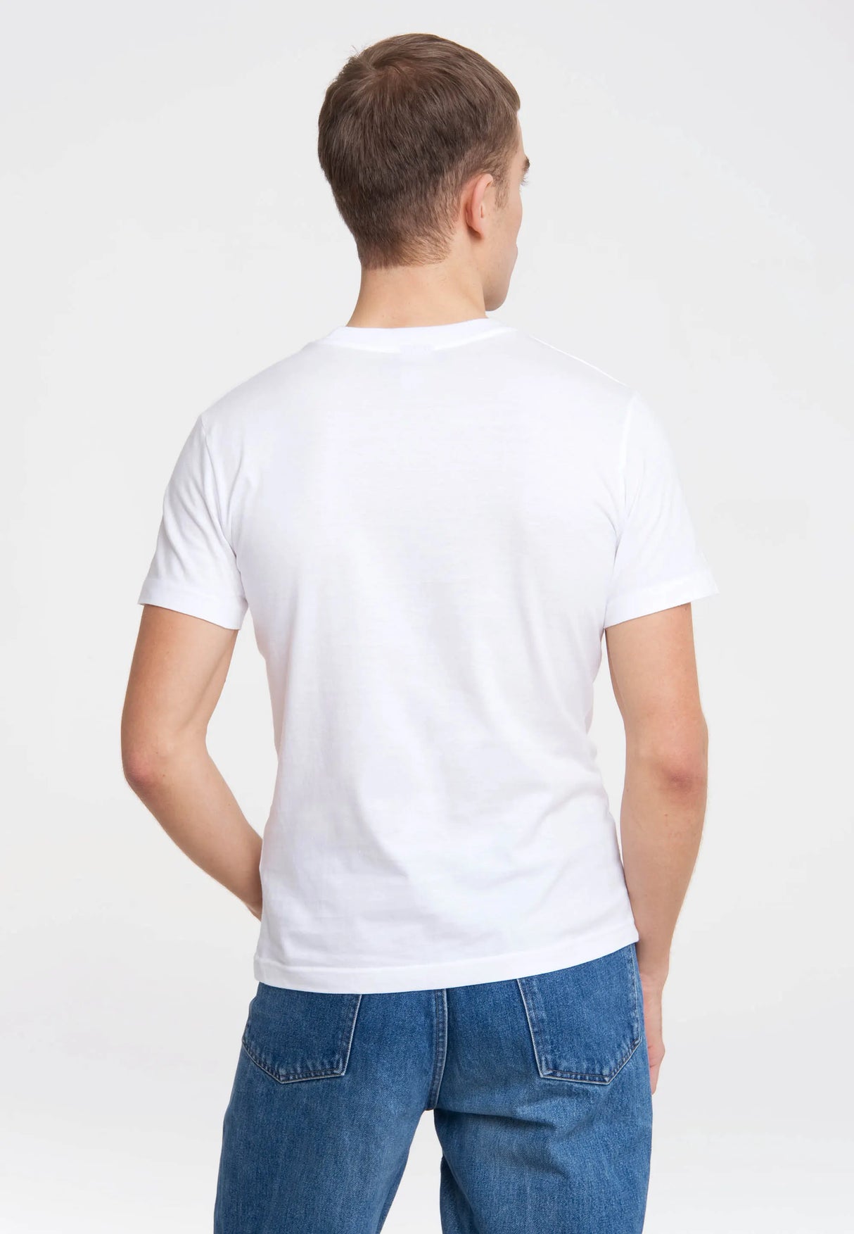 Back view of the white Commodore 64 T-Shirt with plain design.