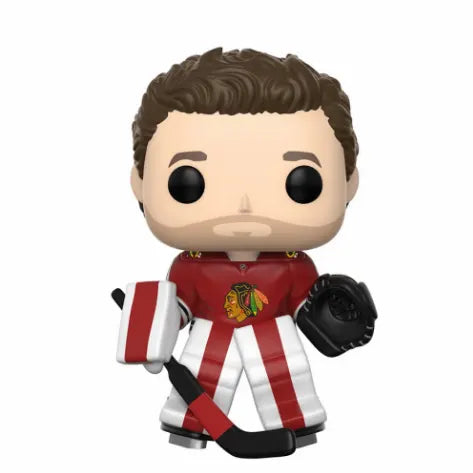 Corey Crawford 17 Funko Pop NHL vinyl figure in Chicago Blackhawks goalie gear.