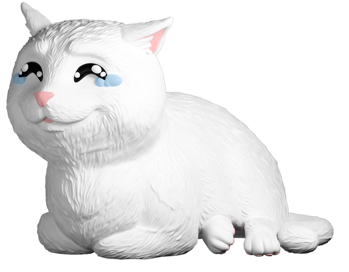 Crying Cat Meme Youtooz vinyl figure alternative angle emphasizing fluffy body sculpt
