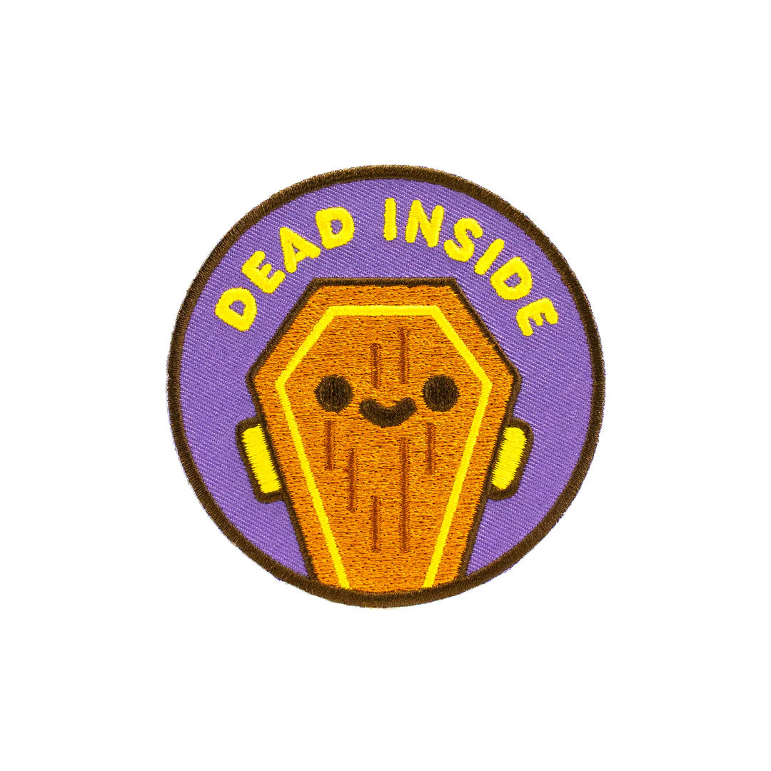 dead inside sticker patch embroidered cute coffin design 100% soft