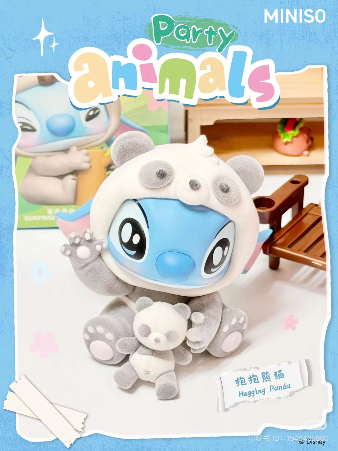 Hugging Panda Stitch vinyl figure from the Stitch Party Animals Series.