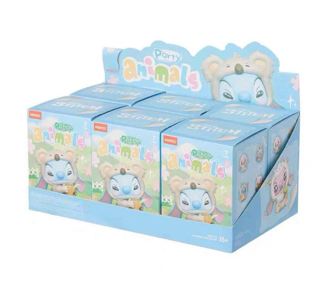 Full display case of Stitch Party Animals Series Blind Boxes.