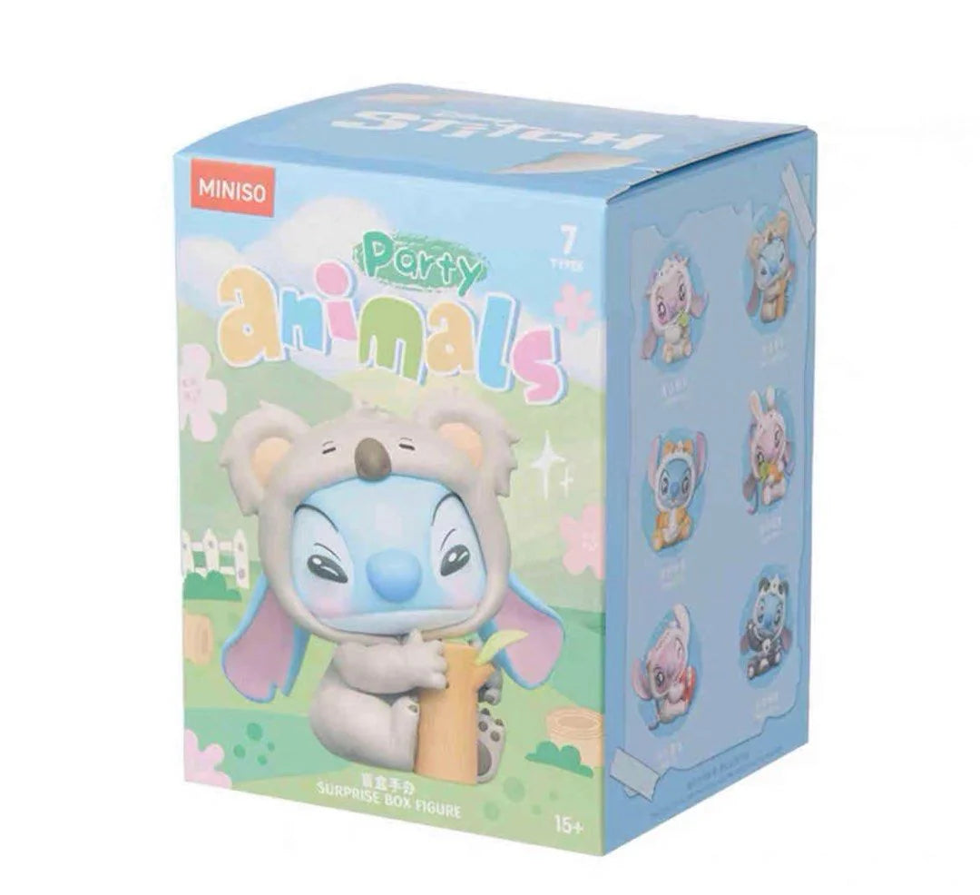 Stitch Party Animals Series Blind Box packaging featuring Koala Stitch design.