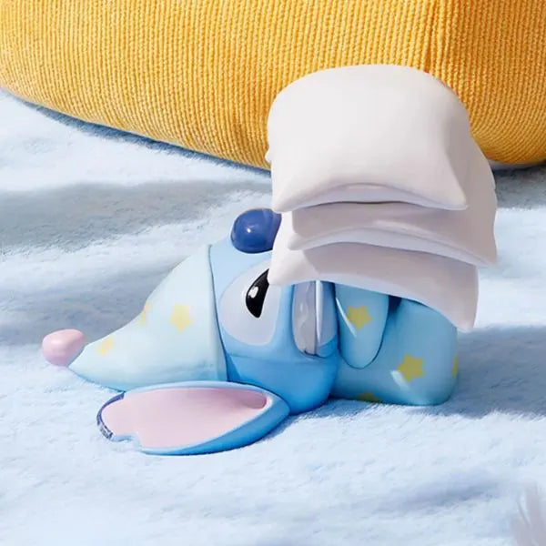 Sleepy Stitch balancing pillows figure from Pillow Fight Series