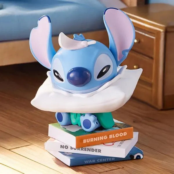 Stitch figure sitting with pillow and books Pillow Fight Blind Box
