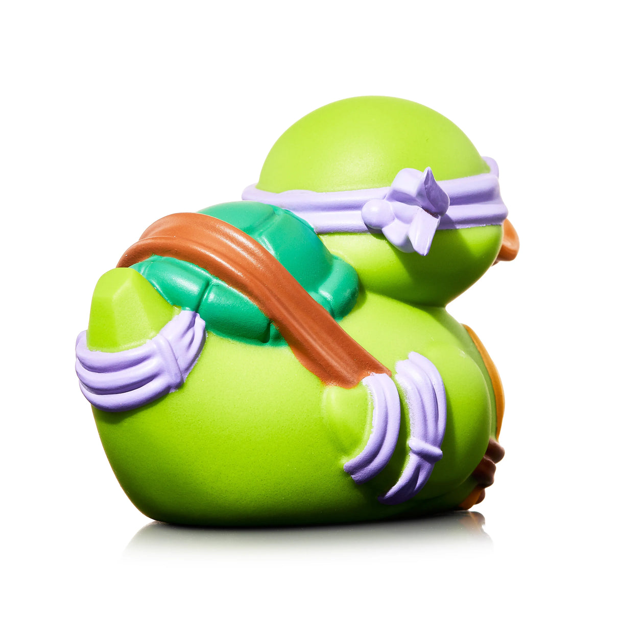 Back angle of Donatello Mini TUBBZ duck with shell and straps