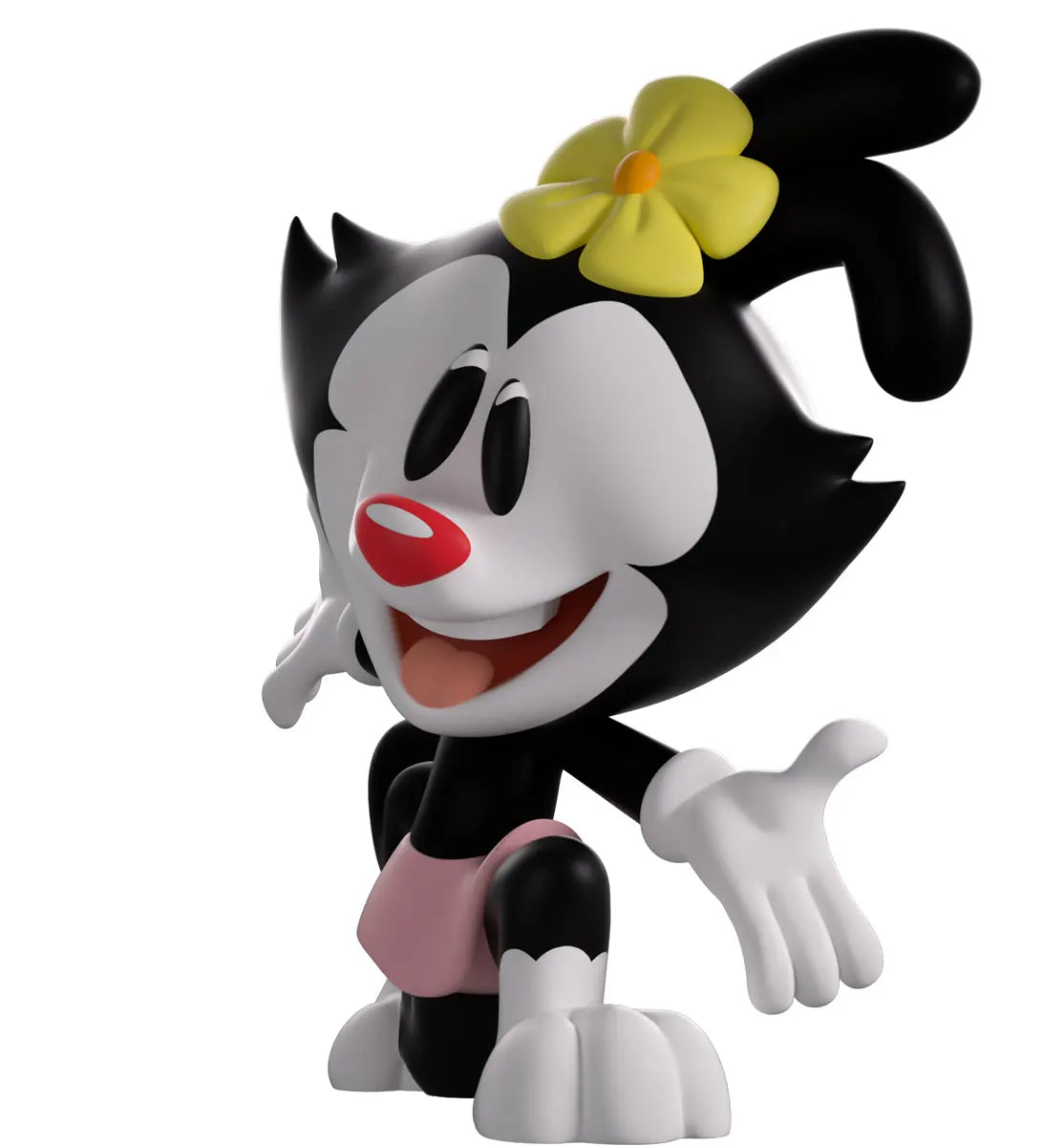 Dot Animaniacs Youtooz vinyl figure close-up with yellow flower and red nose detail