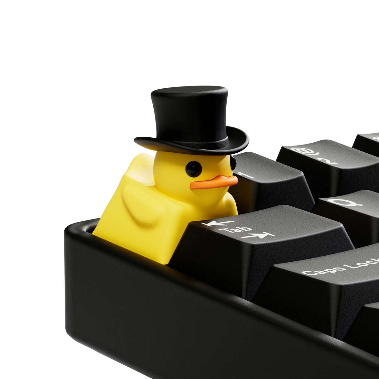Hidden Mystery Duck silhouette with top hat from Duckeys Keycap Season 2.