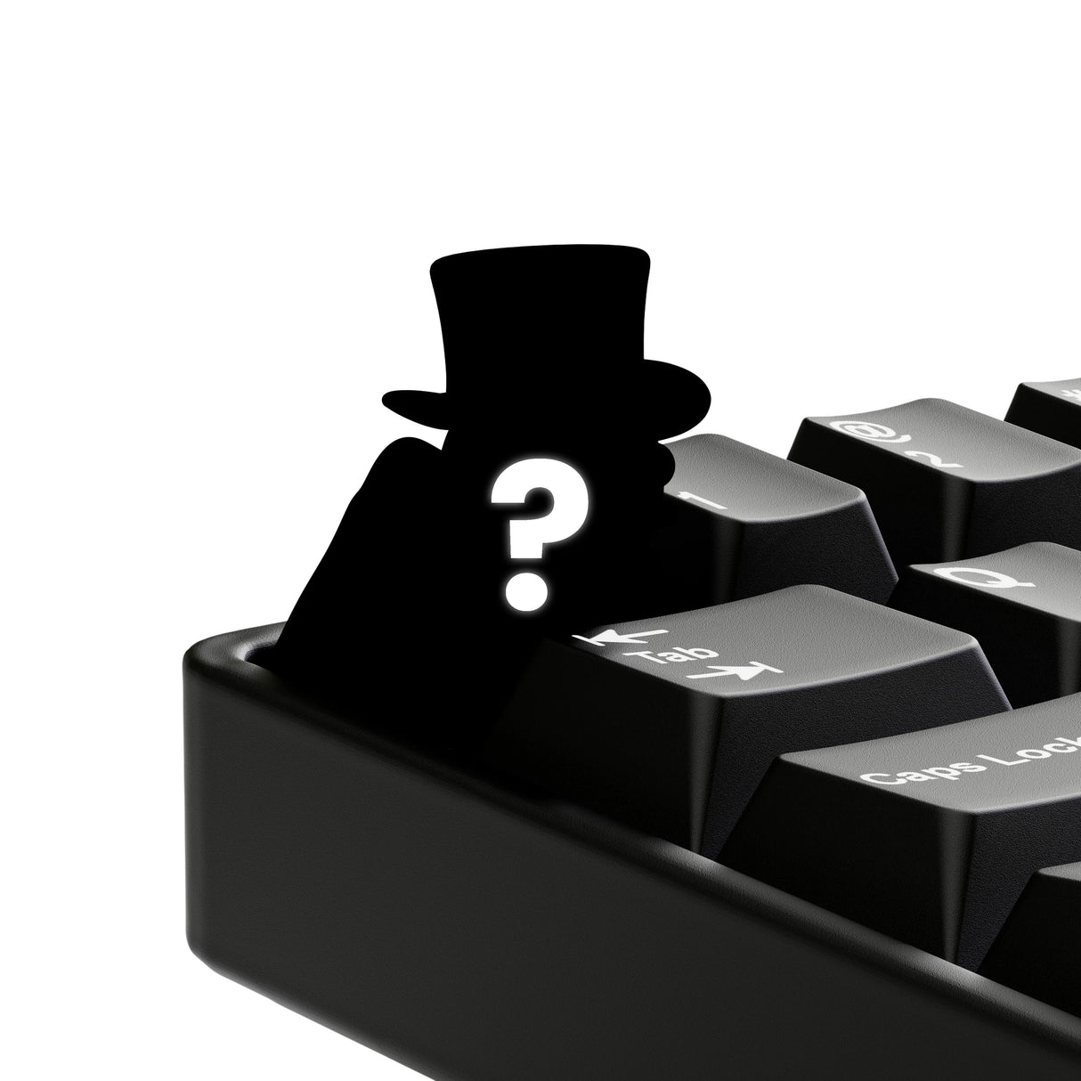 Hidden Mystery Duck silhouette with top hat from Duckeys Keycap Season 2.