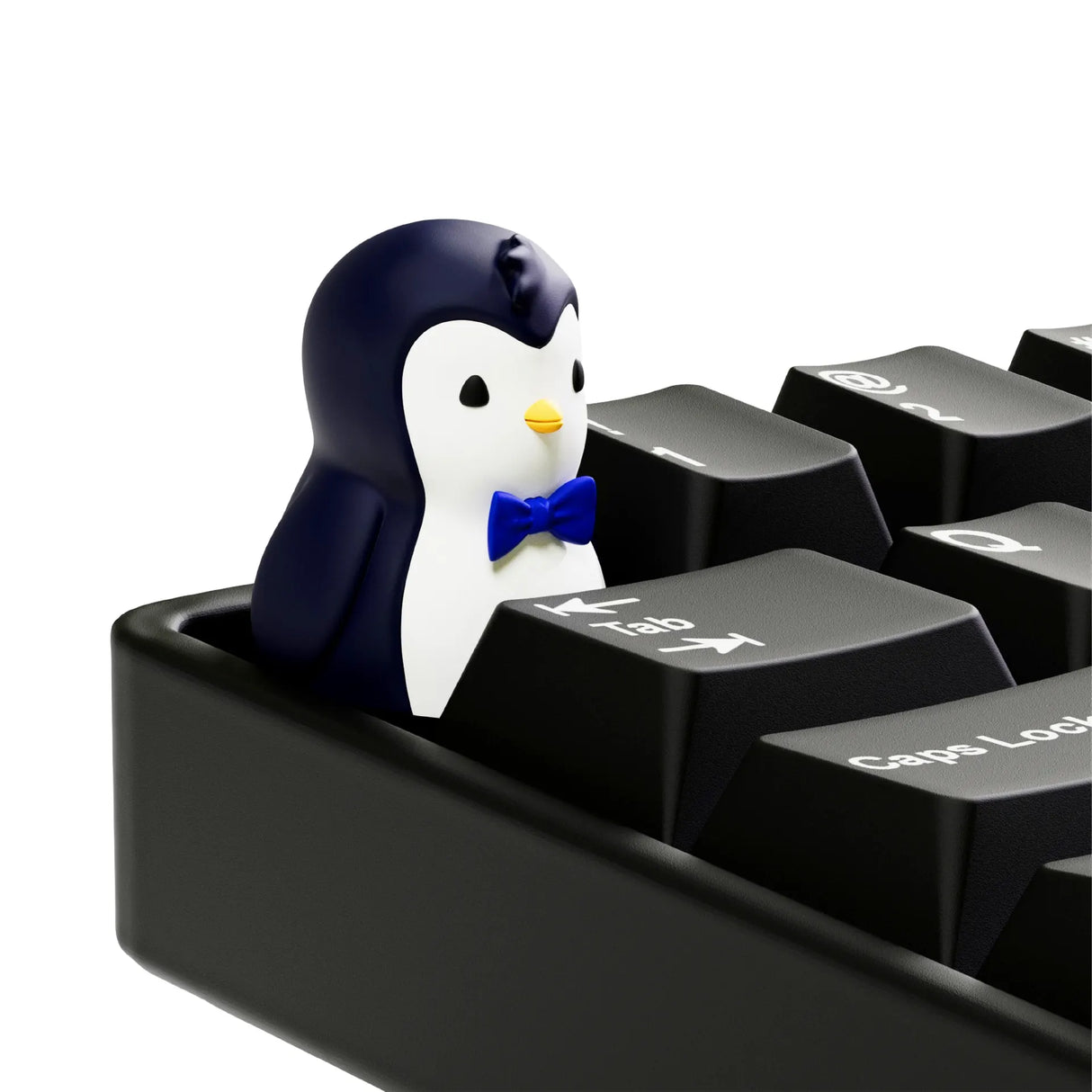 Bowtie Penguin keycap from Duckeys x Pudgy Penguins The Huddle blind box series.