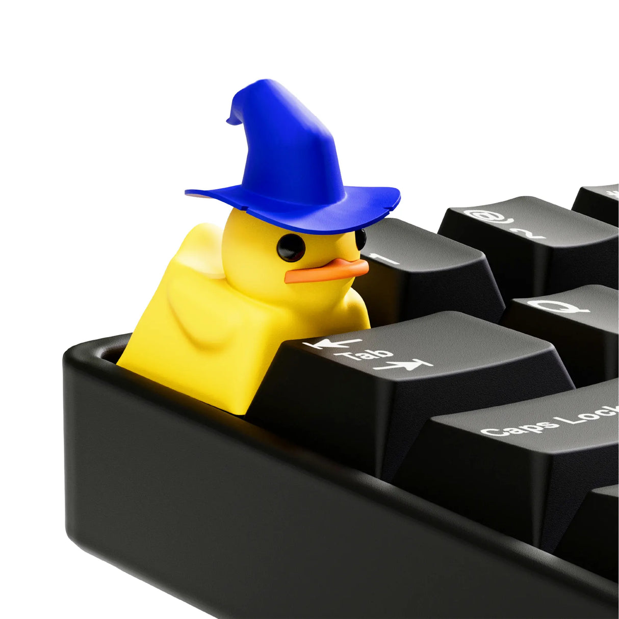 Wizard Duck keycap with blue hat from Duckeys x Pudgy Penguins collaboration.