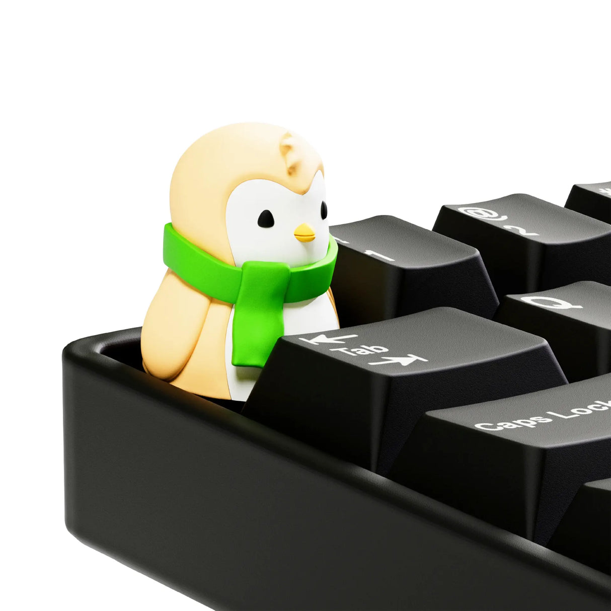 Scarf Penguin keycap from Duckeys Mystery Keycap Season 3: The Huddle.