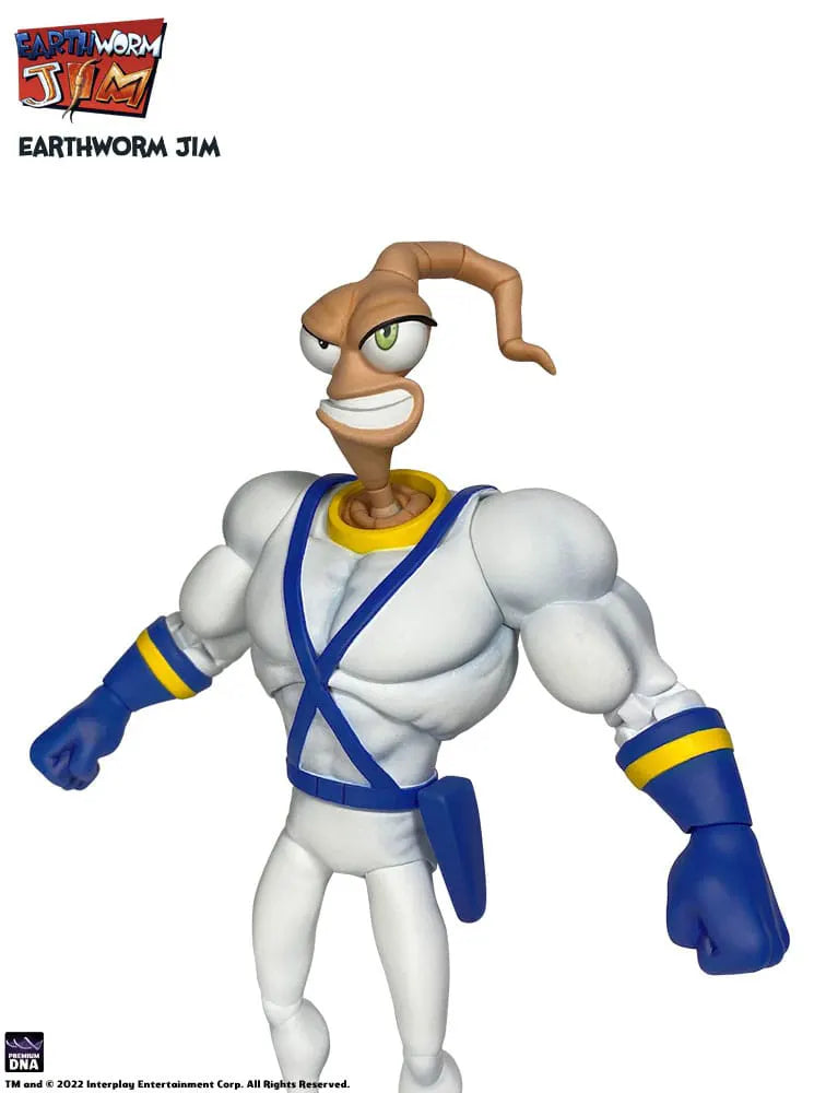 Neutral face Earthworm Jim action figure front view