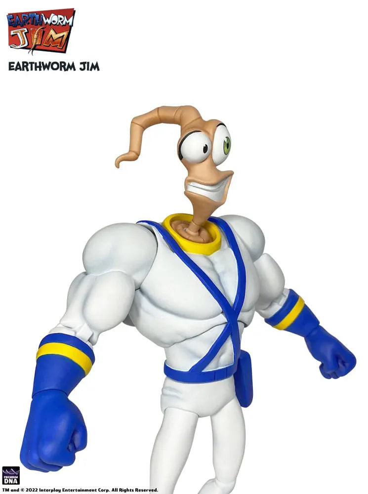 Neutral face Earthworm Jim action figure front view