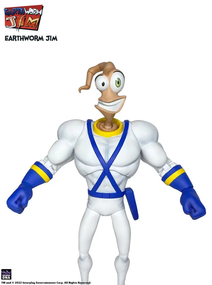 Happy face Earthworm Jim action figure front view