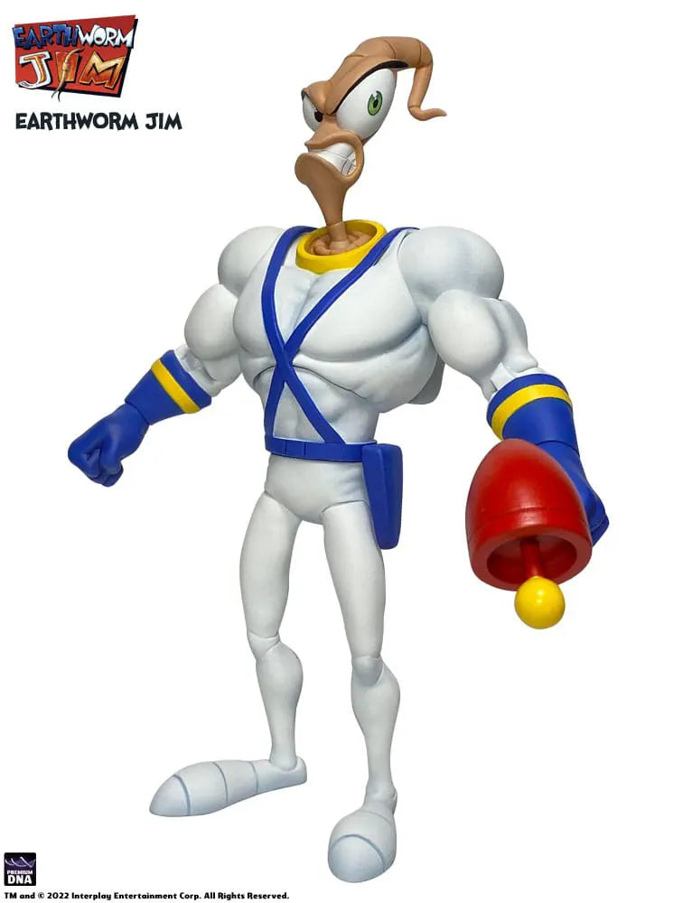Side view of Earthworm Jim showing blaster