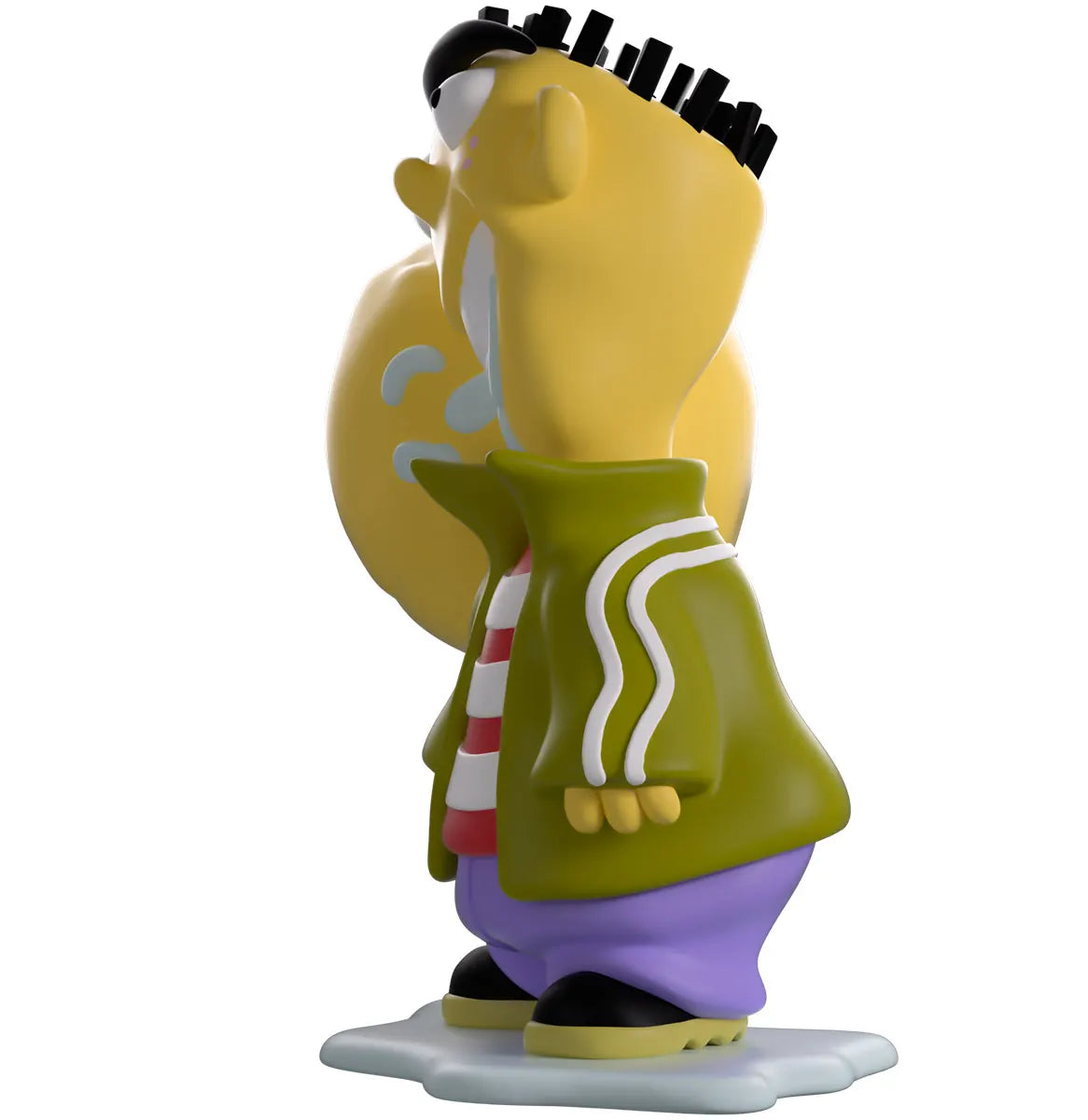 Side profile of Ed Youtooz figure showing giant Jawbreaker and striped shirt