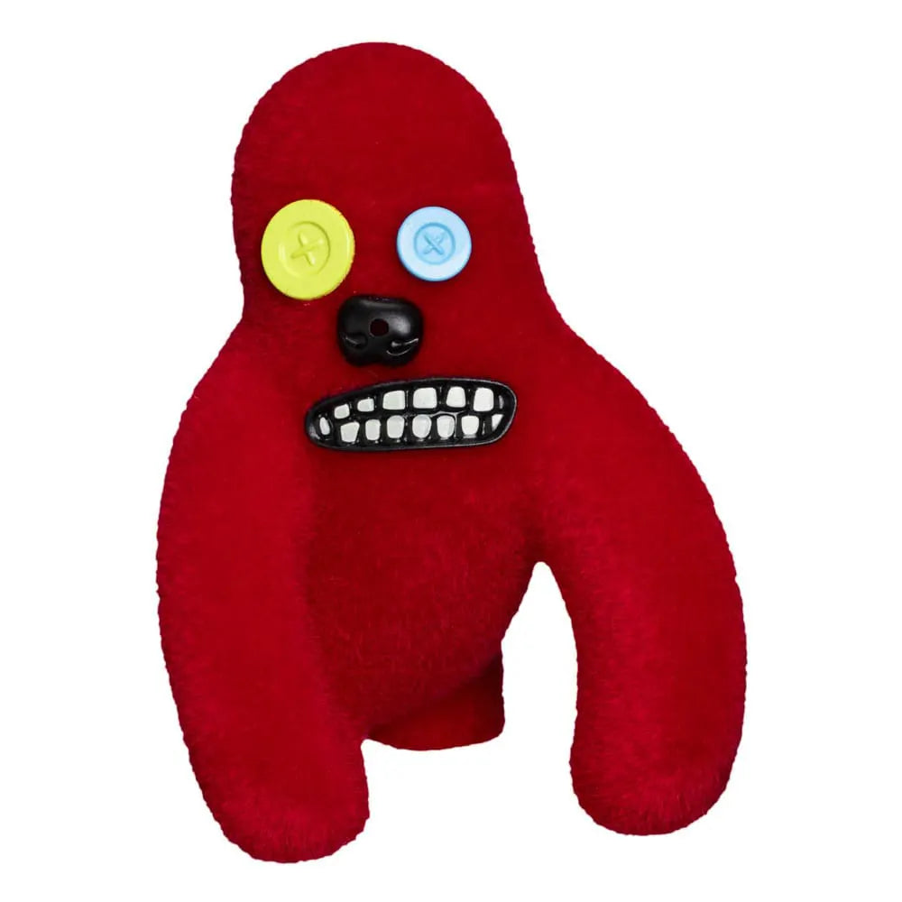 Red Fuggler motion-activated vinyl figure with button eyes and toothy grin.