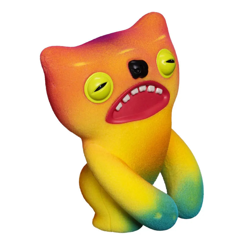 Yellow to blue gradient Fuggler vinyl figure with motion sensor and fart sound feature.