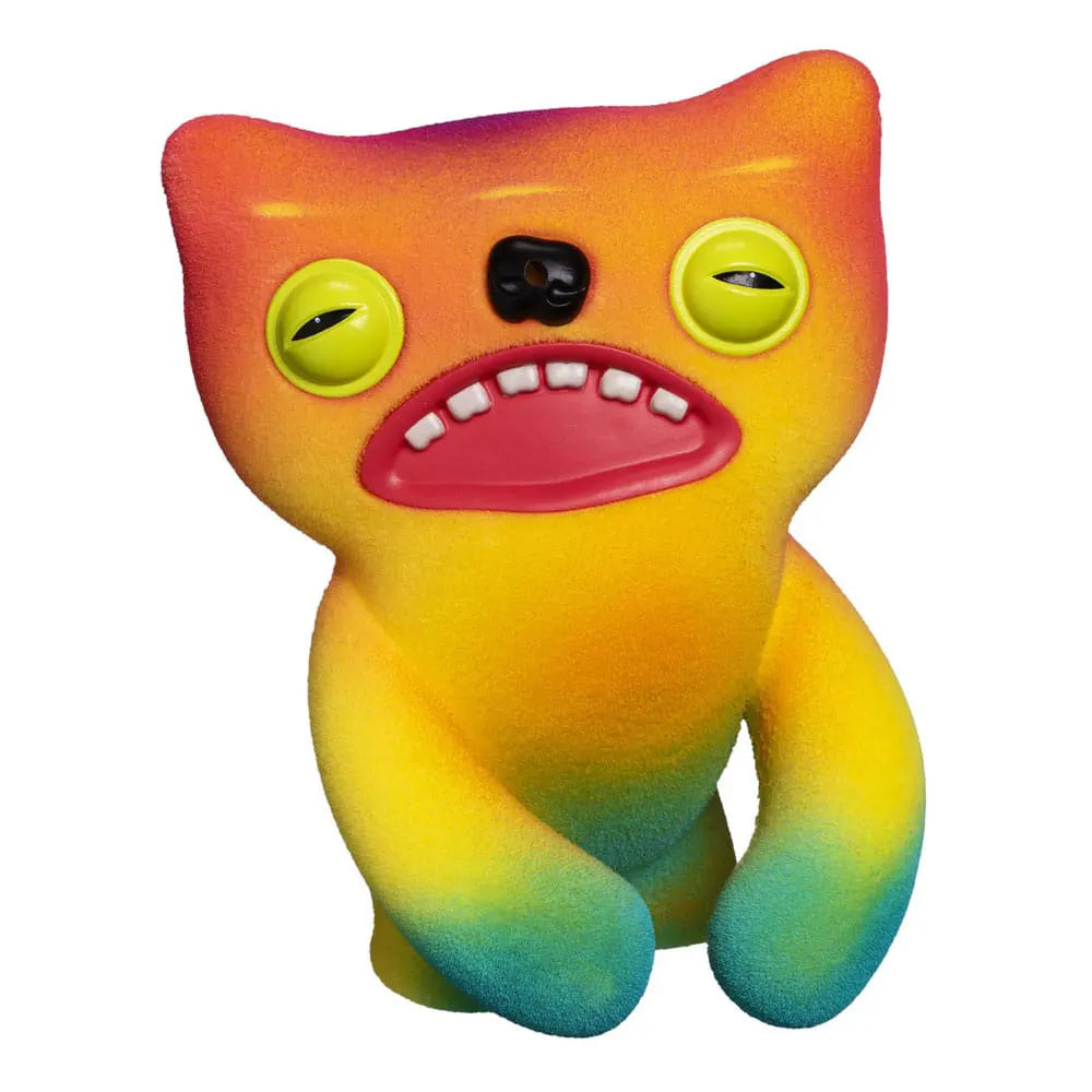 Yellow to blue gradient Fuggler vinyl figure with motion sensor and fart sound feature.