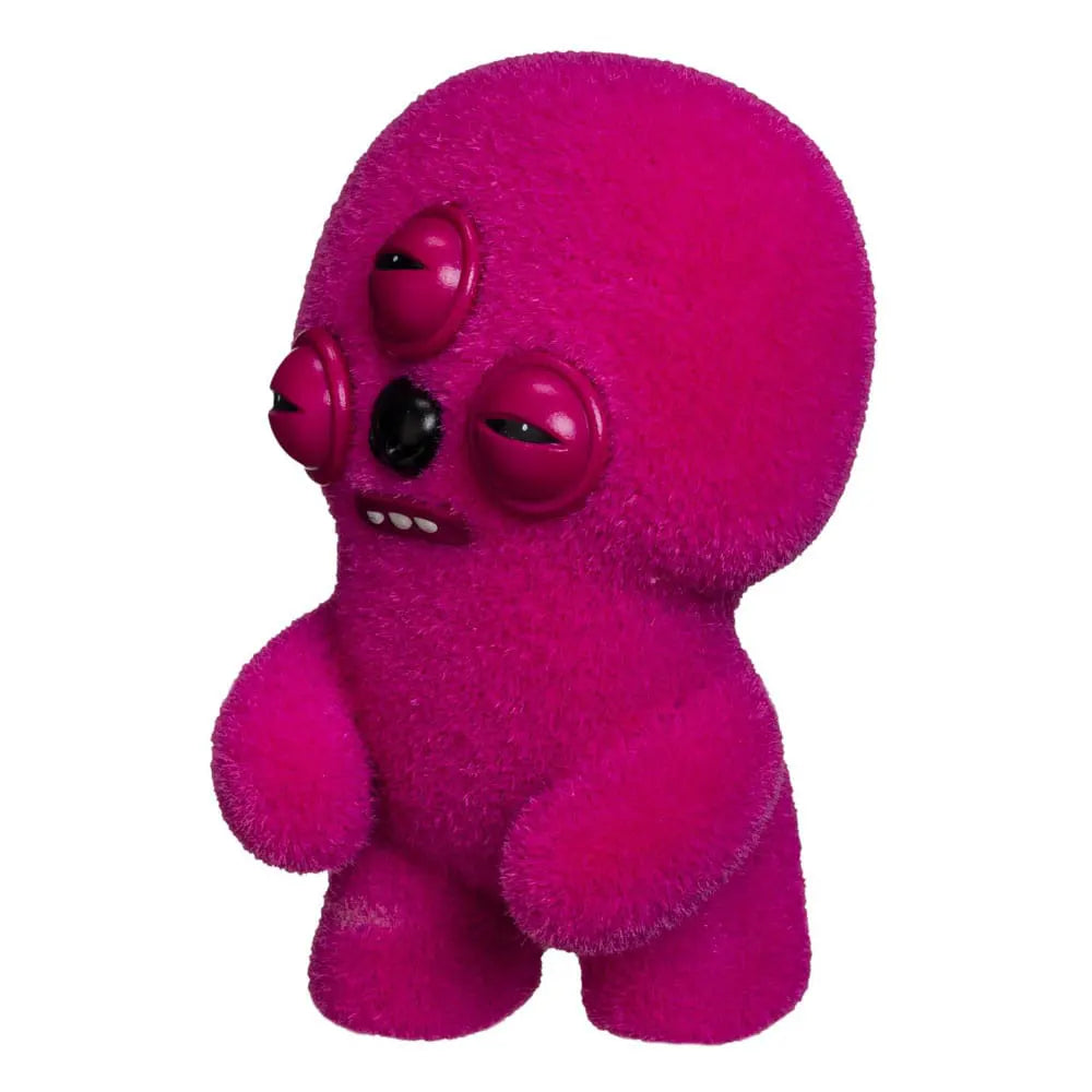 Purple three-eyed Fuggler motion-activated vinyl figure with sound effect.