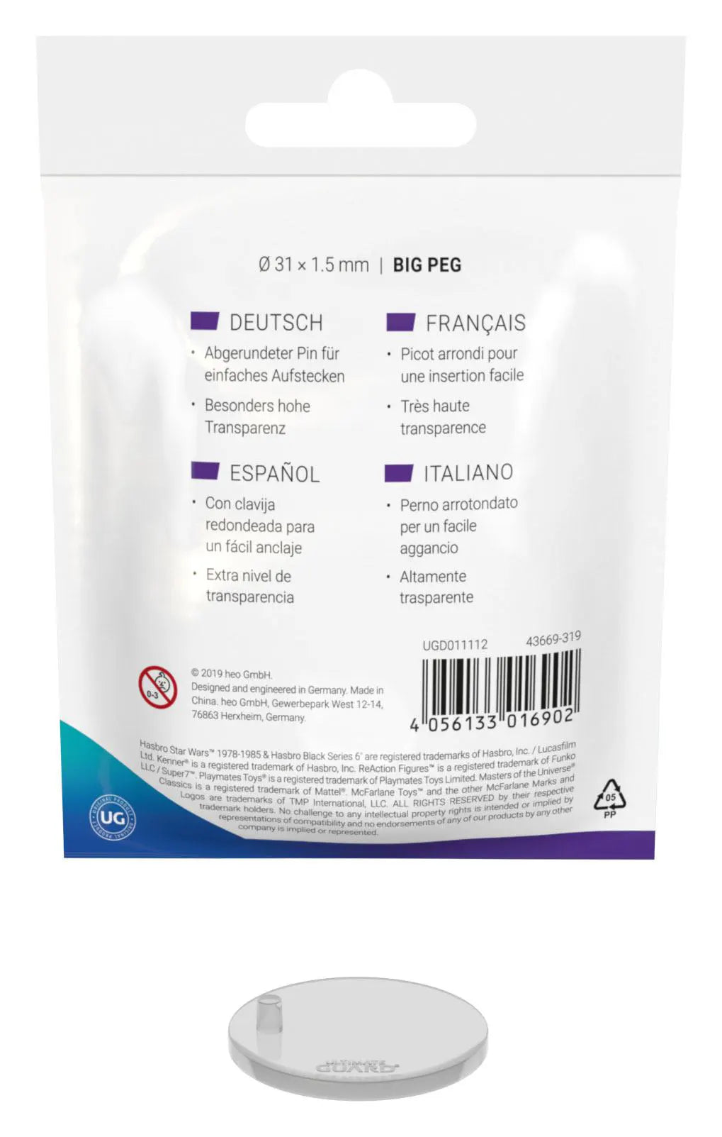 Figure Stands (20 Pack) - Big Peg Vintage Bag Back