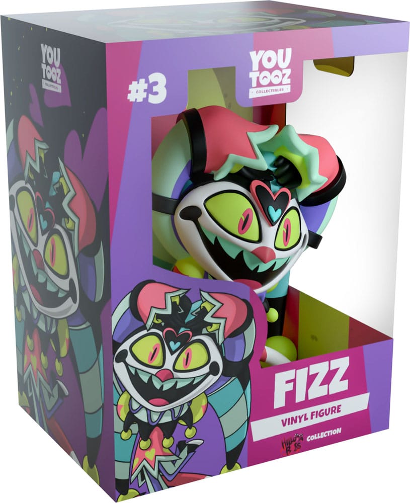 Fizz Youtooz vinyl figure packaging with Helluva Boss branding and display window