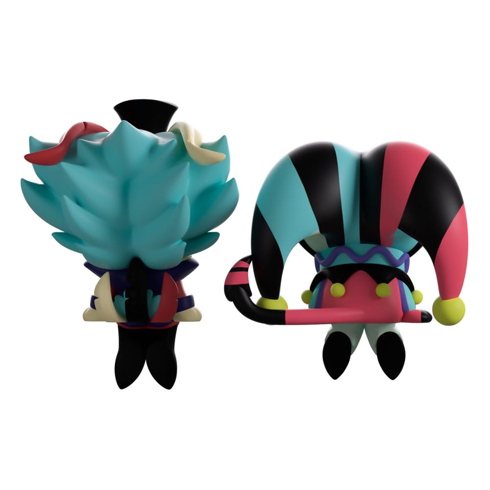 Rear view of Fizz and Ozzie vinyl figures showing detailed sculpt and colors.