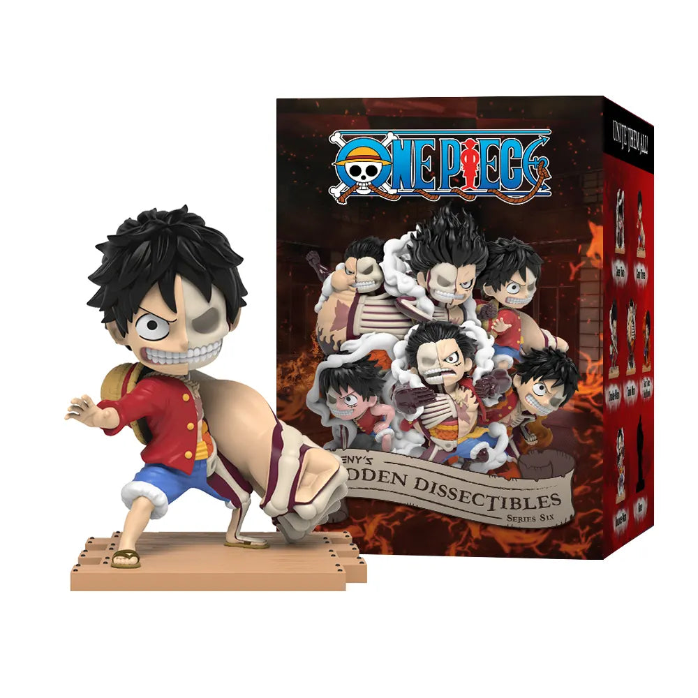 Freeny’s Hidden Dissectibles One Piece Luffy’s Gears Edition figure of Monkey D. Luffy in Gear Three, half character, half anatomical cutaway