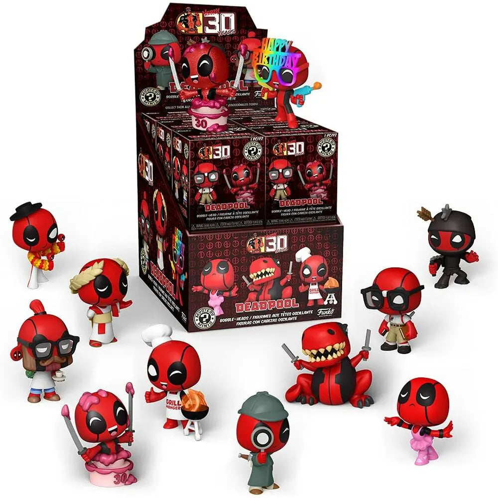 Funko Deadpool 30th Anniversary Mystery Minis full display with assorted figures
