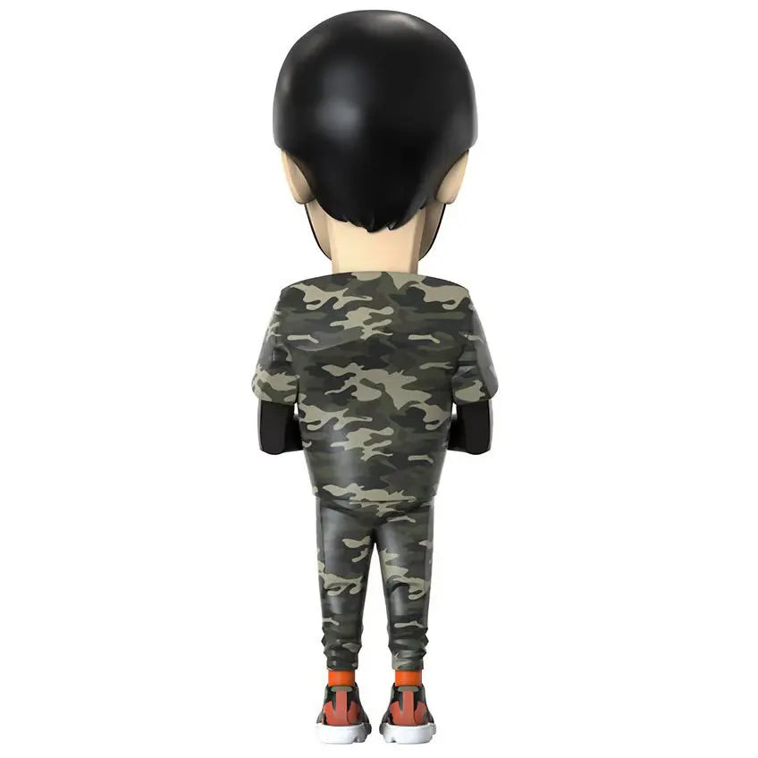 Back view of Game Designer (Boss Edition) collectible figure showing full camouflage attire.