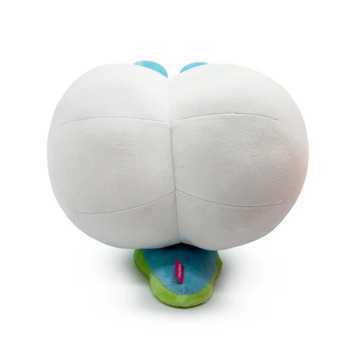 Rear view of Gary Butt Plush toy revealing his exaggerated plush backside.