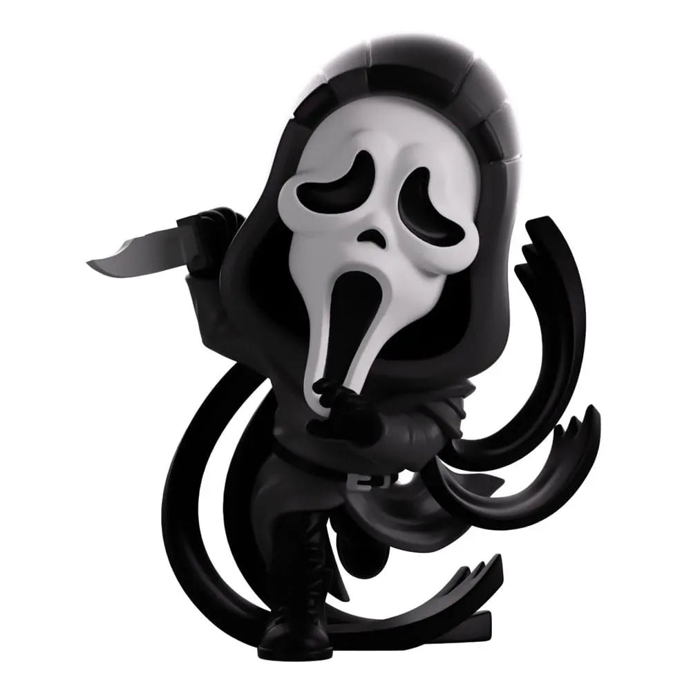 Ghost Face Youtooz Vinyl Figure wielding knife with cloak tendrils swirling