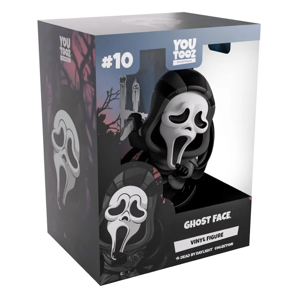 Ghost Face Youtooz Vinyl Figure in display box with Dead by Daylight horror artwork