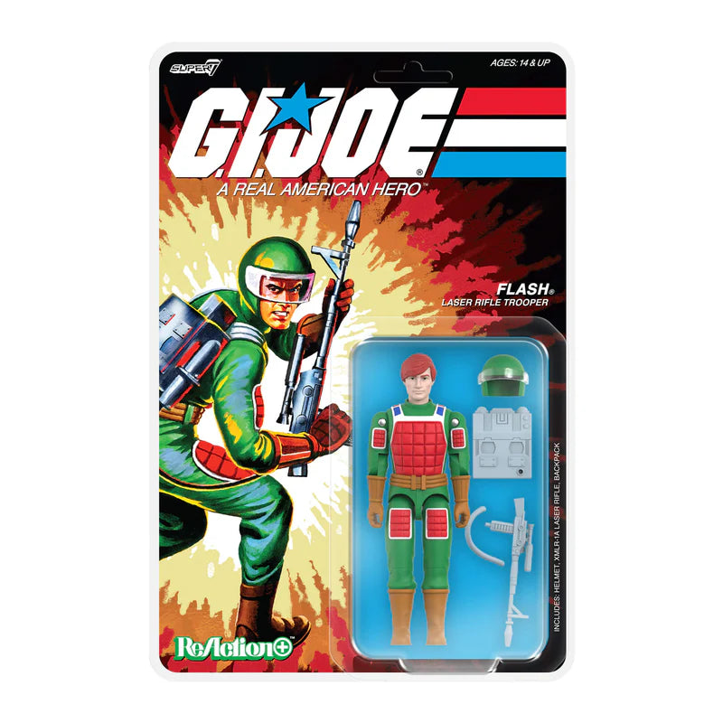 Flash (Comic) G.I. Joe ReAction+ Figure Wave 07 in retro blister packaging.