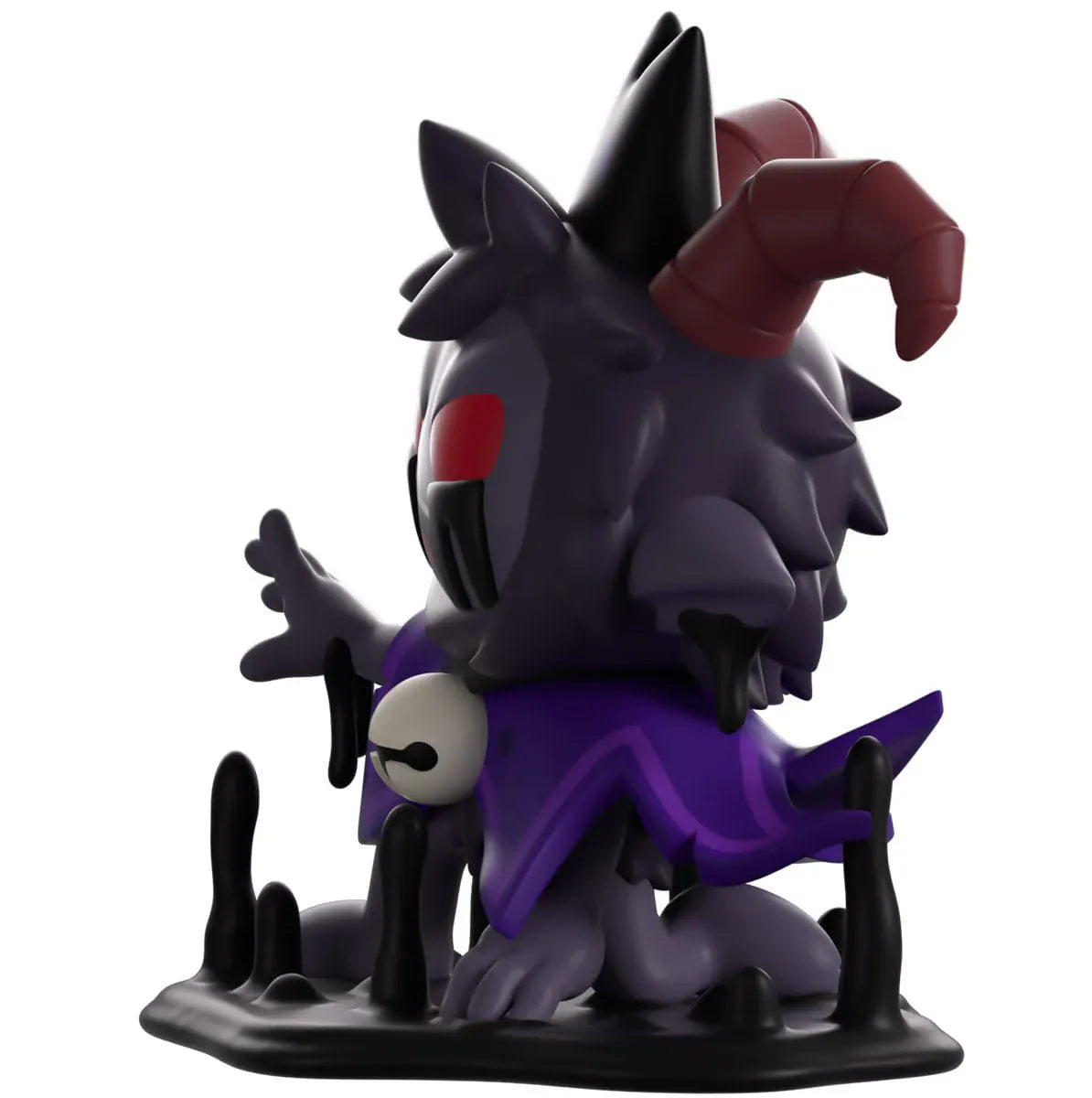 Cult of the Lamb Goat Youtooz figure side view with purple cape