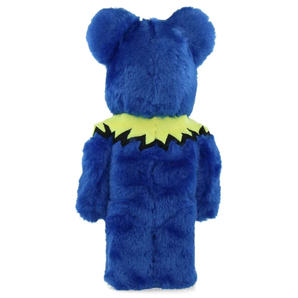 Back view of 400% Bearbrick Grateful Dead Dancing Bears Blue Costume Version showing fuzzy blue suit