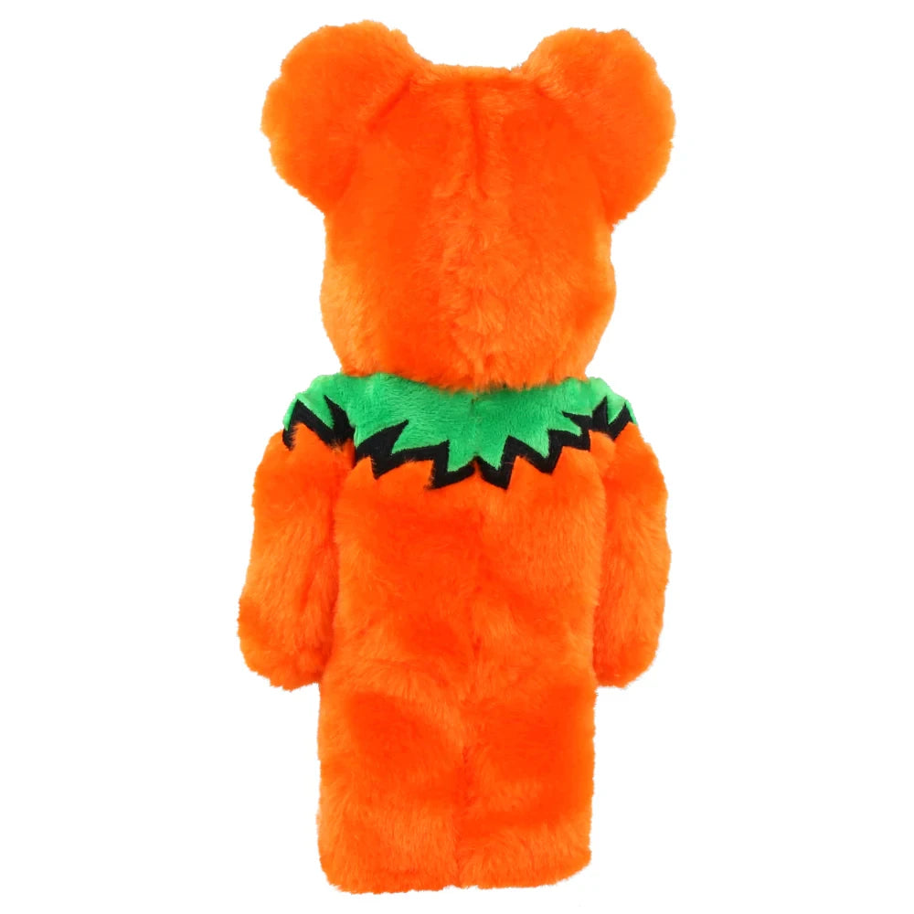 Back view of the 400% Bearbrick - Grateful Dead Dancing Bears (Costume Version - Orange) costume showing plush detailing