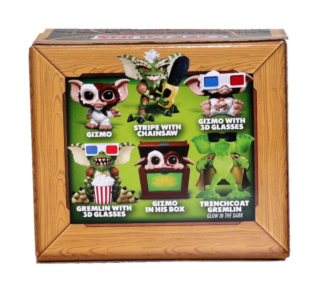 Back of Gremlins Blind Box Wave 1 showing all six collectible mini figures.