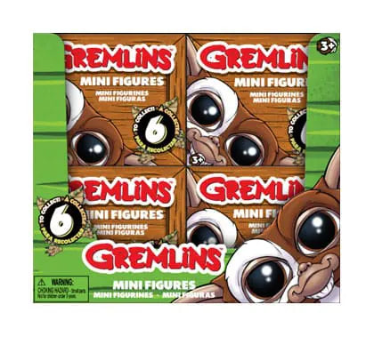 Display box of Gremlins Blind Box Mini Figures Wave 2 featuring 6 collectible figures.