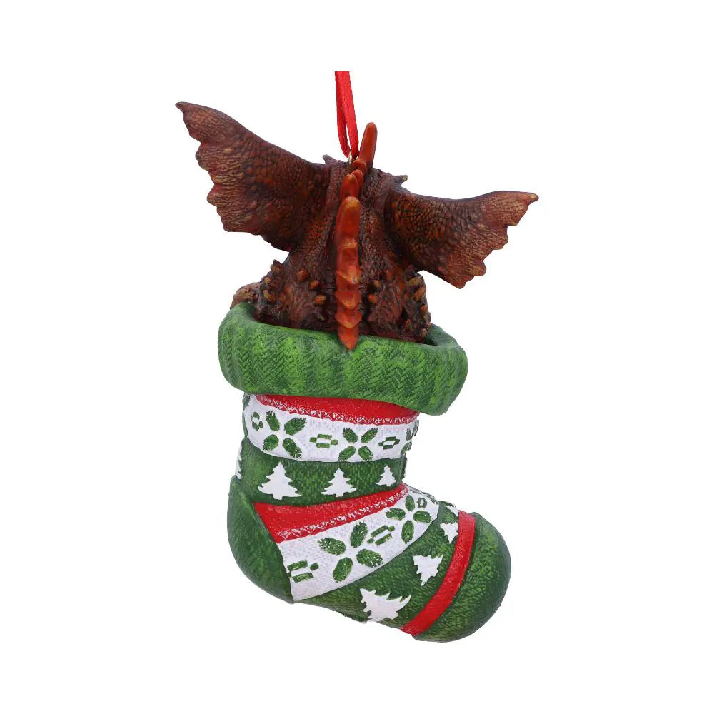 Rear view of Gremlins Mohawk stocking ornament