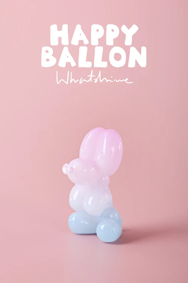 Pink pastel balloon bunny-style figure from Happy Balloon Dog Blindbox Series 1.