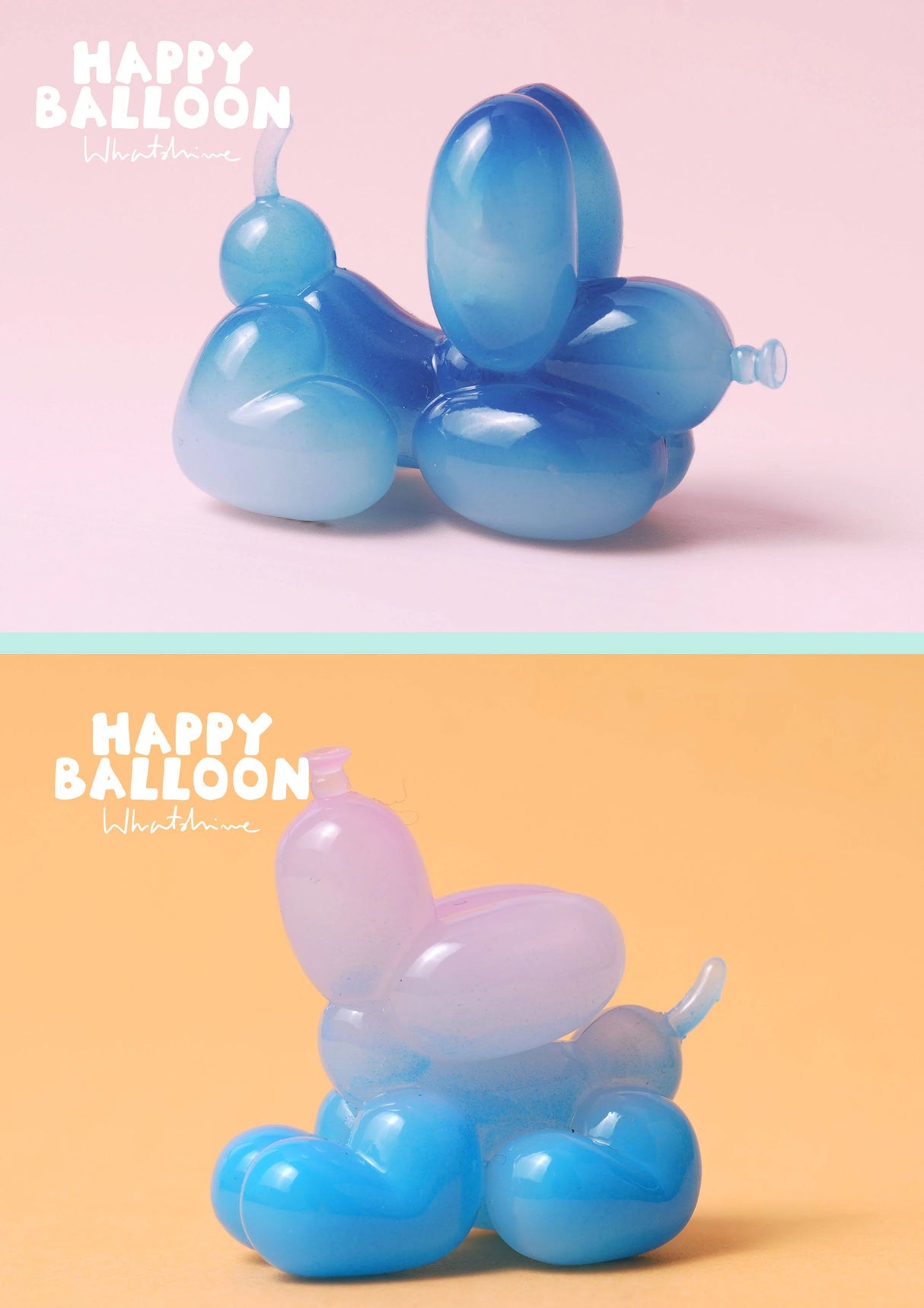 Orange gradient balloon dog figure from the Happy Balloon Dog Series 2 collection