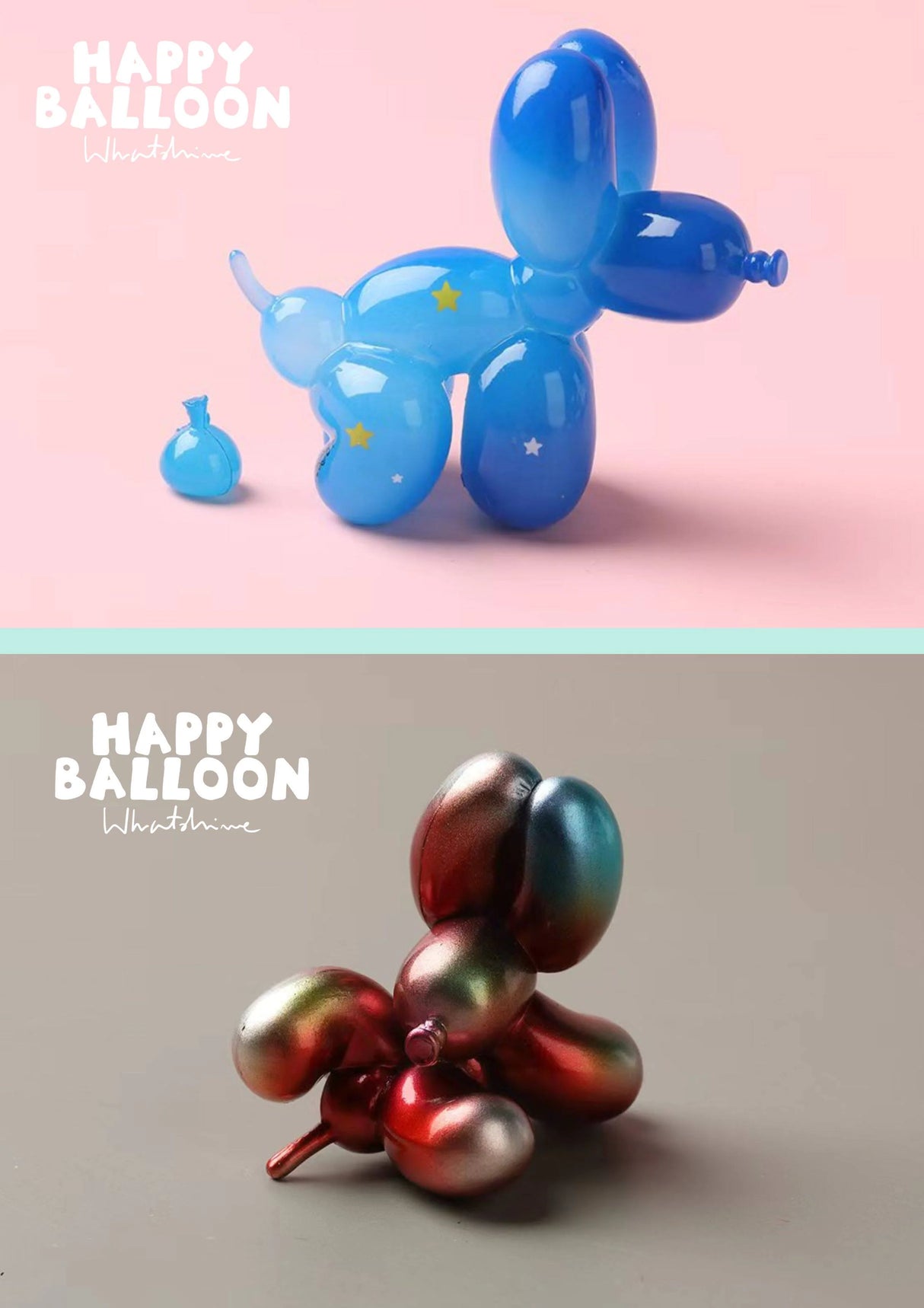 Yellow and brown gradient balloon dog figure from the Happy Balloon Dog Series 2 collection