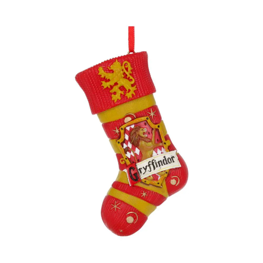 Full view of Harry Potter Gryffindor stocking ornament with crest