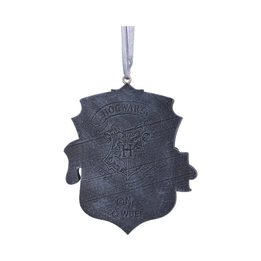 Back view of Hufflepuff crest resin ornament
